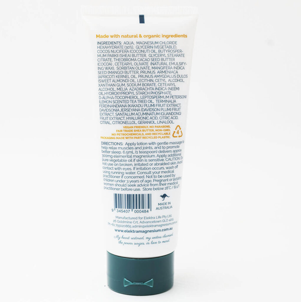 Elektra Magnesium Charge Lotion 150ml Tube Magnesium Via Skin